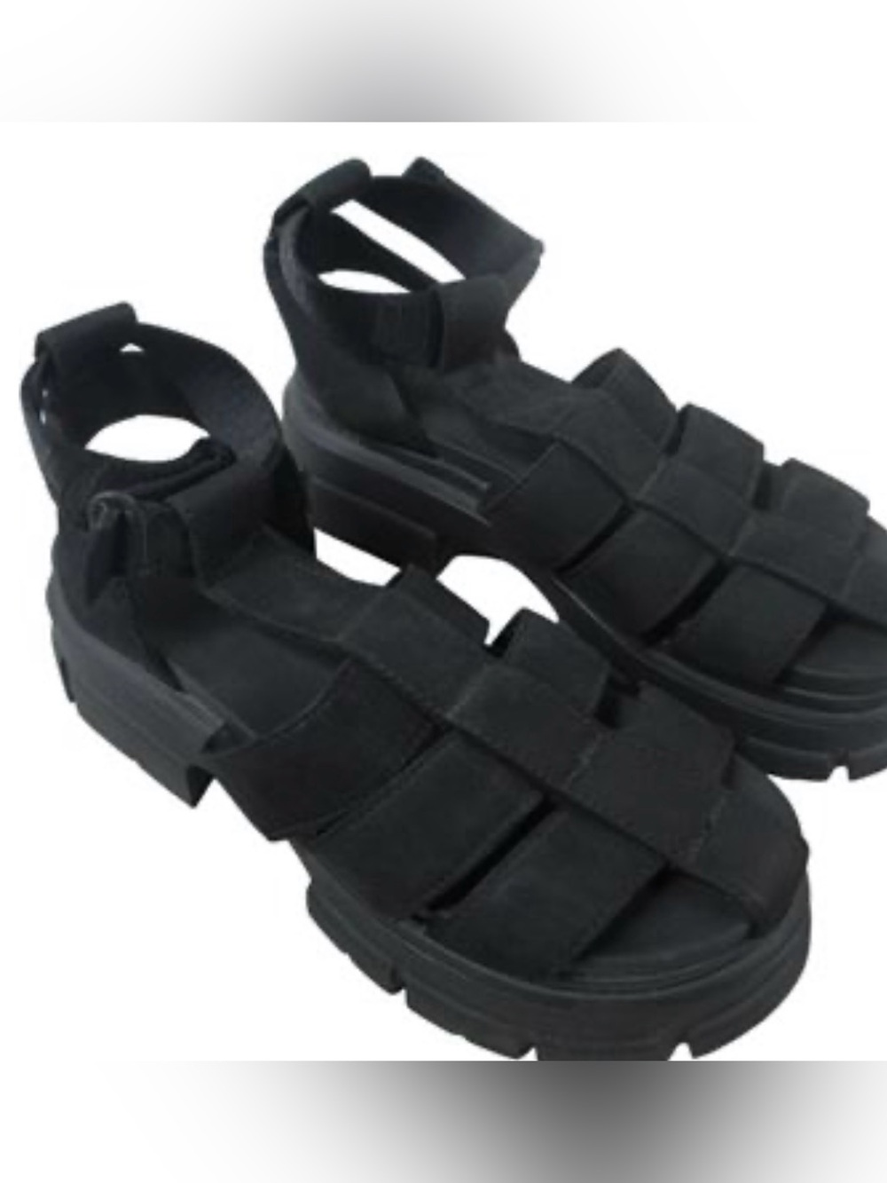 UGG Ashton Strappy Platform Sandals Black Women's Size 8 EU 39 New